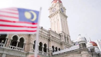 Malaysian flag in front of Sultan Abdul Samad Building, Kuala Lumpur