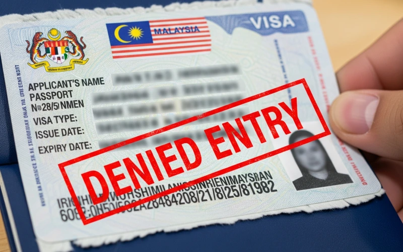 Malaysia visa with denied entry stamp