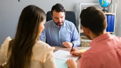Visa interview with male and female applicants