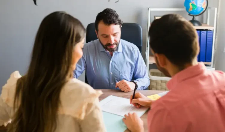 Visa interview with male and female applicants