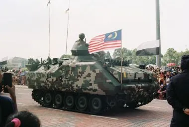 Camouflage Tank on Military Parade Kuantan, Pahang, Malaysia